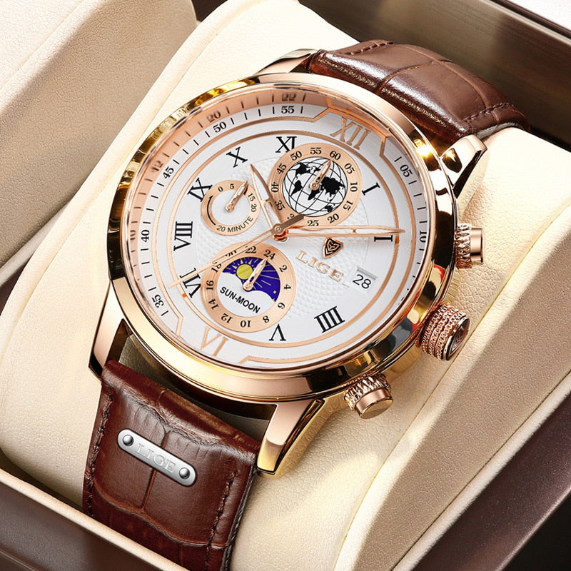 Chronograph mit Premium-Lederarmband