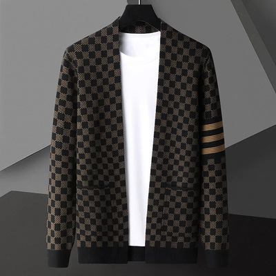 Karierter Cardigan für Herren