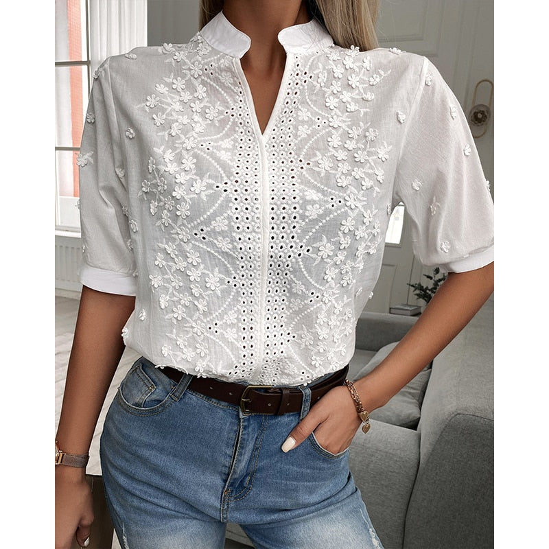 Bestickte Bluse für Damen