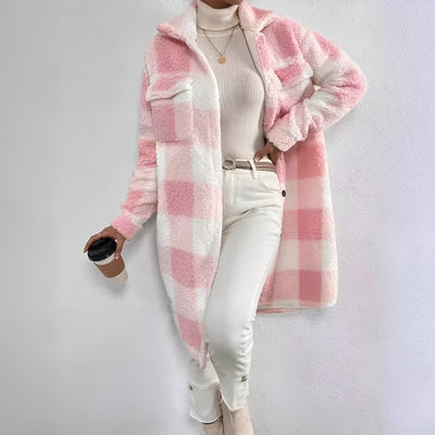 Sichtbarer Karo-Mantel für Damen