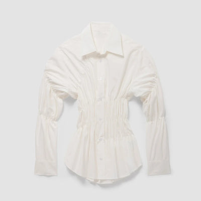 Raffinierte Bluse mit Raffung und Hemdkragen für Damen