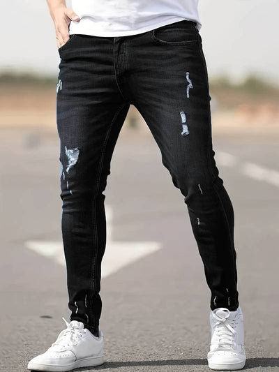 Skinny Jeans – Blau – Schmaler Schnitt – Zerrissene Jeans – Herrenjeans