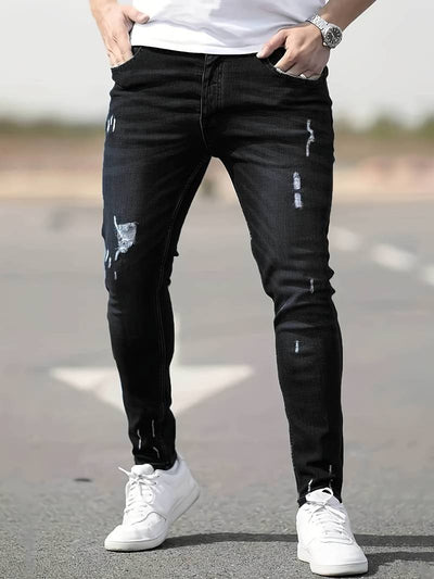 Skinny Jeans – Blau – Schmaler Schnitt – Zerrissene Jeans – Herrenjeans