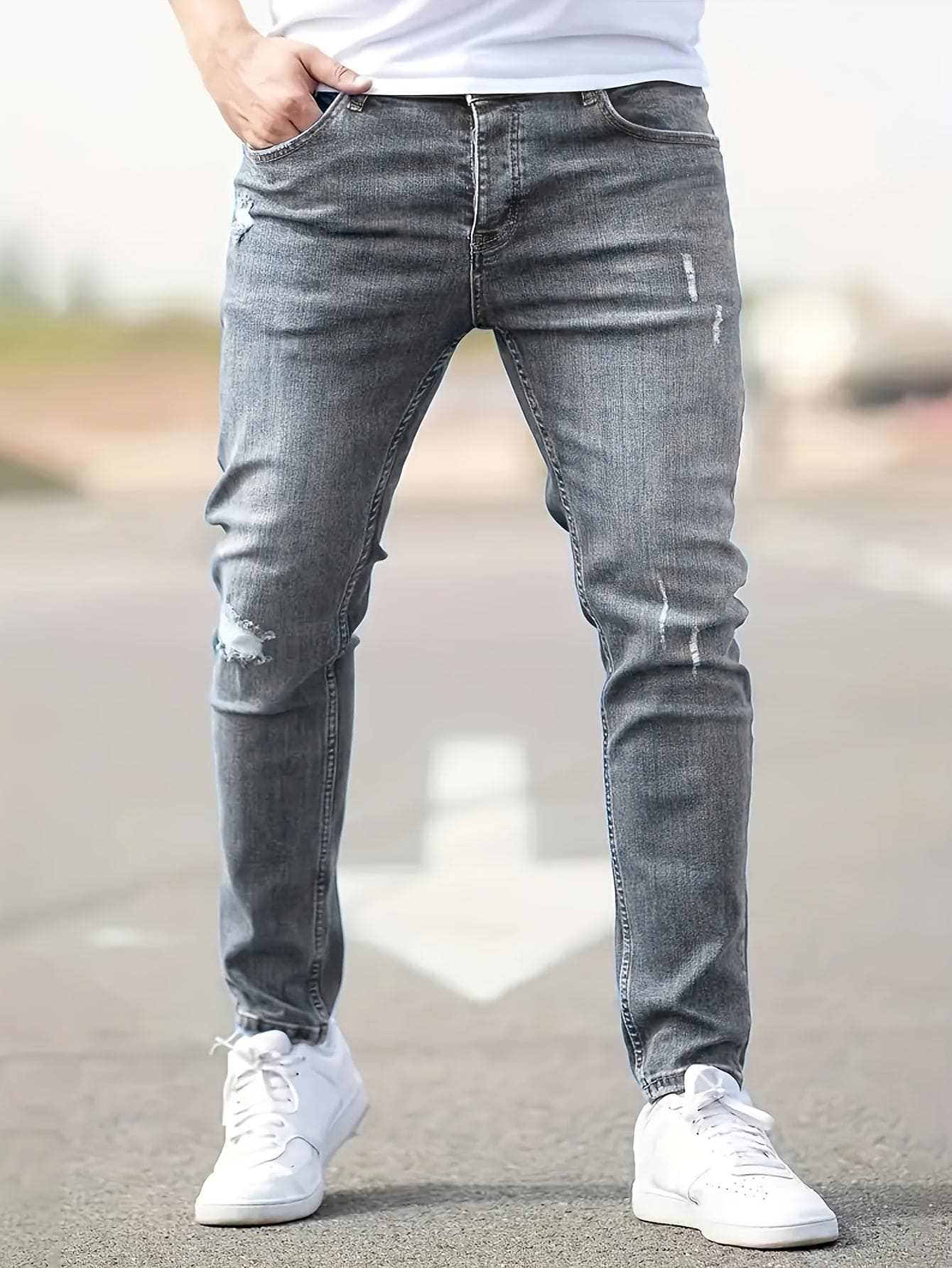 Slim-Fit-Jeans | Stretch | Rissig | Skinny-Jeans | Herrenjeans