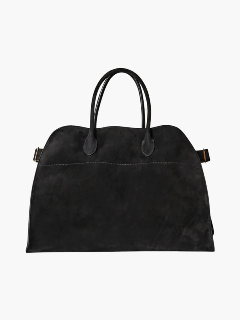 Große Damen Shopper Tasche – Strukturierte Schultertasche Wildleder/Leder