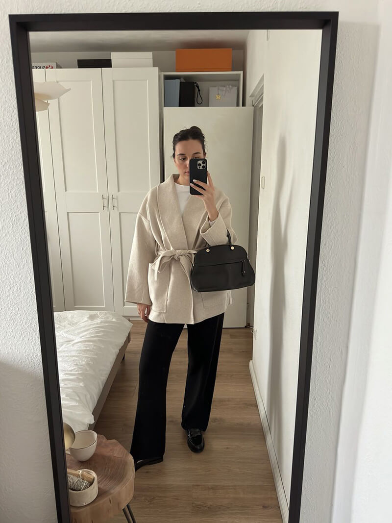 Damen Kimono-Jacke – Eleganter Cardigan mit Bindegürtel