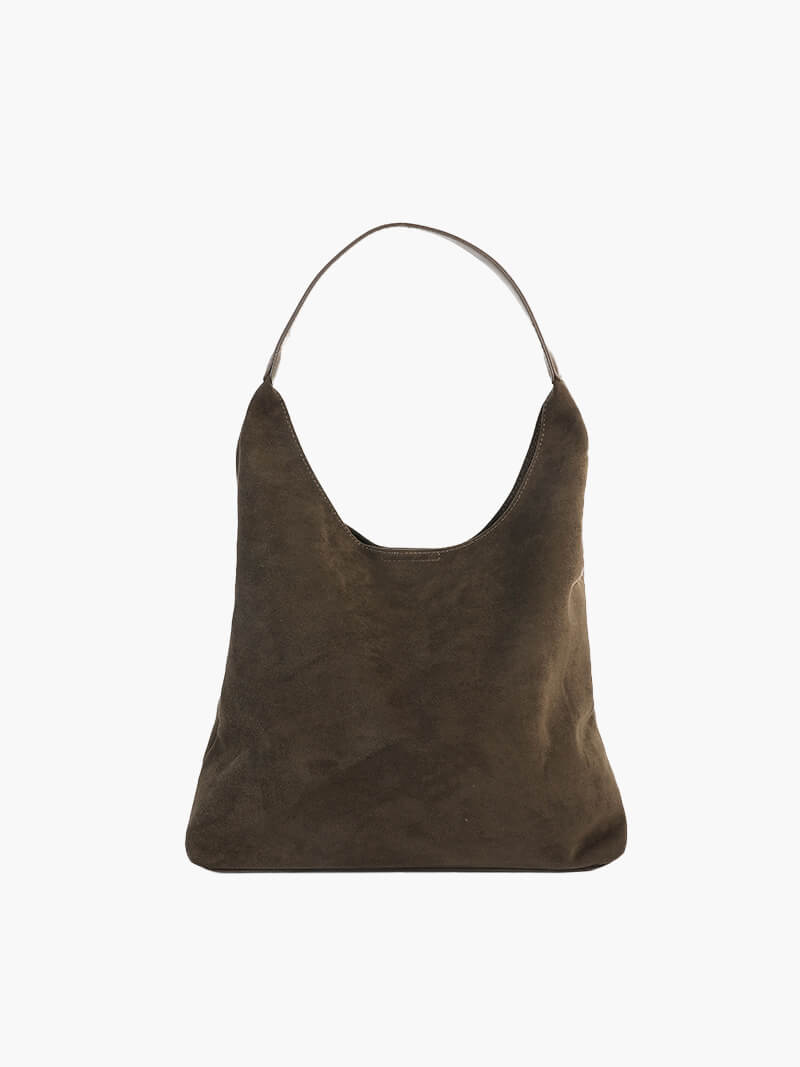 Elegante vegane Wildleder-Tasche – Geräumige Schulterhandtasche