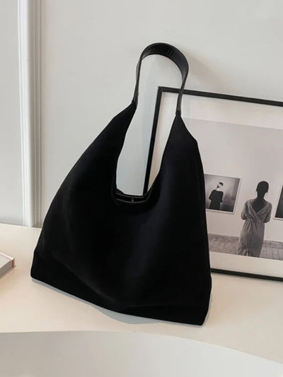 Elegante vegane Wildleder-Tasche – Geräumige Schulterhandtasche
