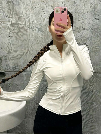 Damen Sportjacke – Leichte Fitnessjacke mit Reißverschluss