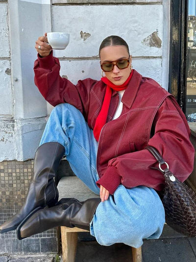 Damen Oversize Jacke – Modische Übergangsjacke im lässigen Streetstyle