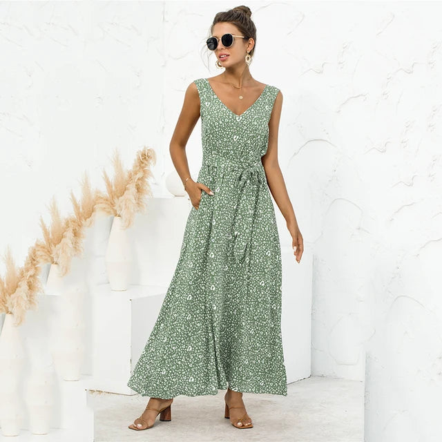 Schwarzes maxikleid mit muster - Lara