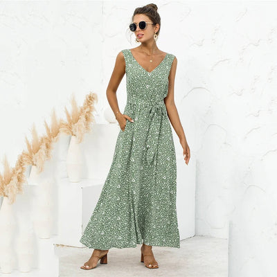 Schwarzes maxikleid mit muster - Lara