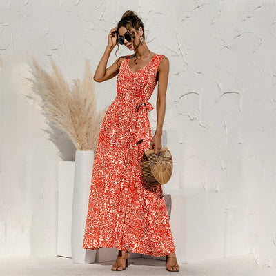 Schwarzes maxikleid mit muster - Lara