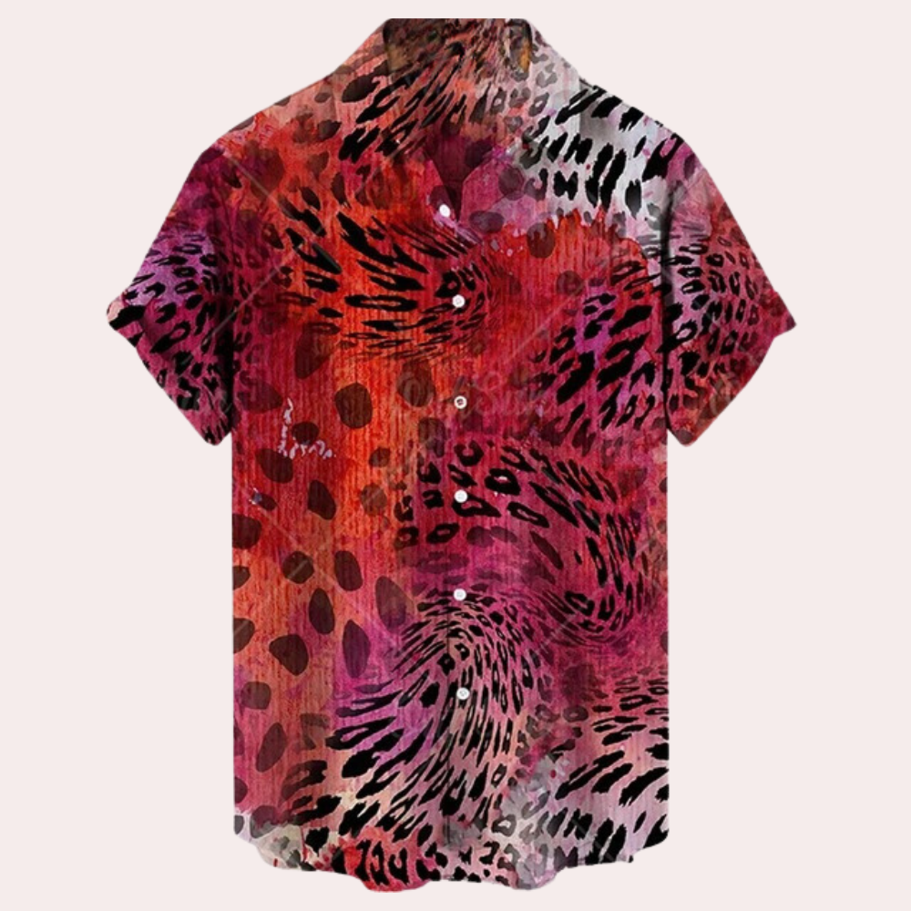 Sommerhemd - Bedruckt - Button-Up - Kurzarmhemd - Herrenhemden