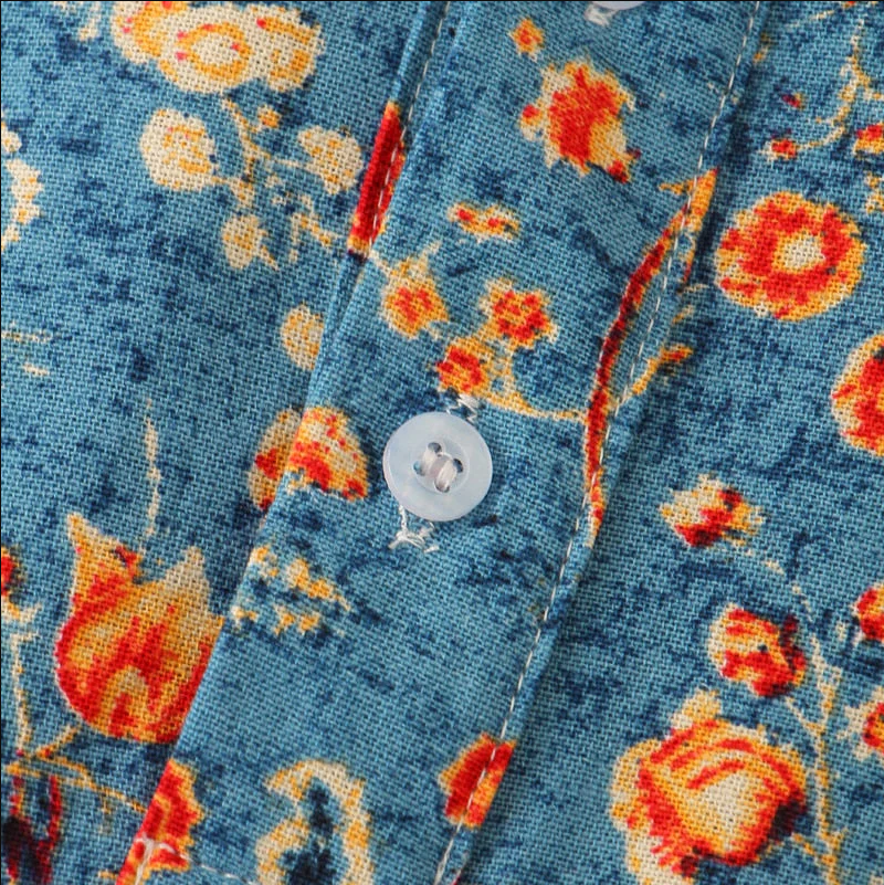 Sommerhemd – Herren-Freizeithemd mit Knöpfen und kurzen Ärmeln und Blumenmuster