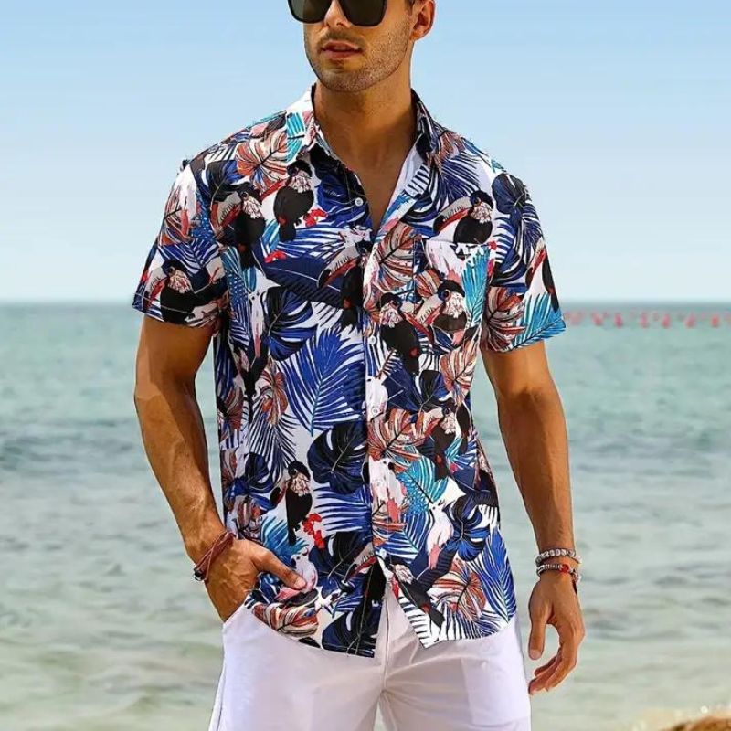 Sommerhemd - Kurzarm - Button-Up - Hawaiihemd - Herrenhemden