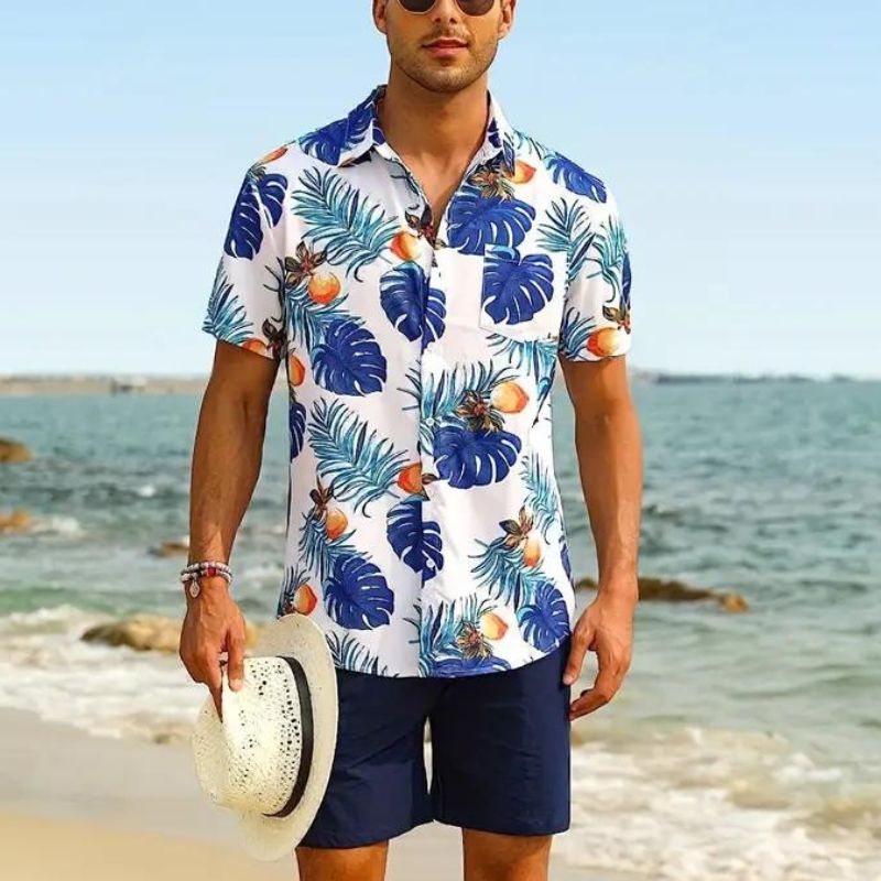 Sommerhemd - Kurzarm - Button-Up - Hawaiihemd - Herrenhemden