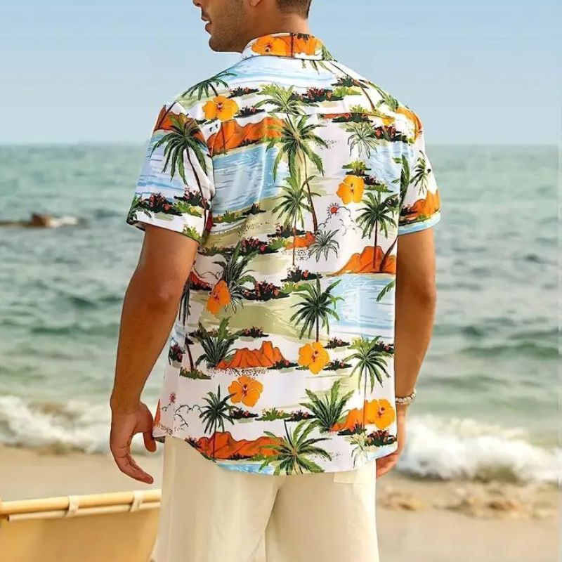 Sommerhemd - Kurzarm - Button-Up - Hawaiihemd - Herrenhemden