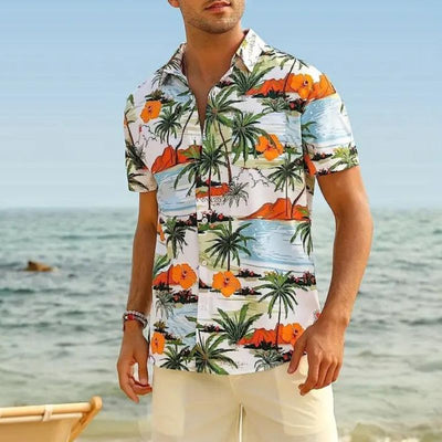 Sommerhemd - Kurzarm - Button-Up - Hawaiihemd - Herrenhemden