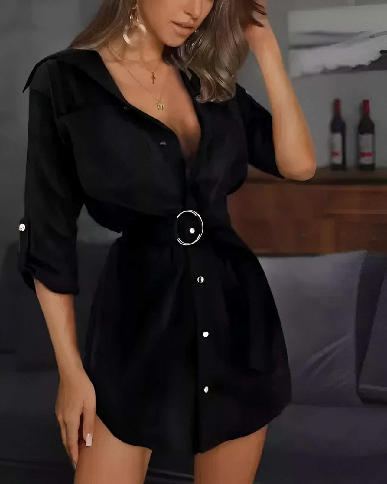 Ladina | Stylisches Lace-Up Shirtkleid