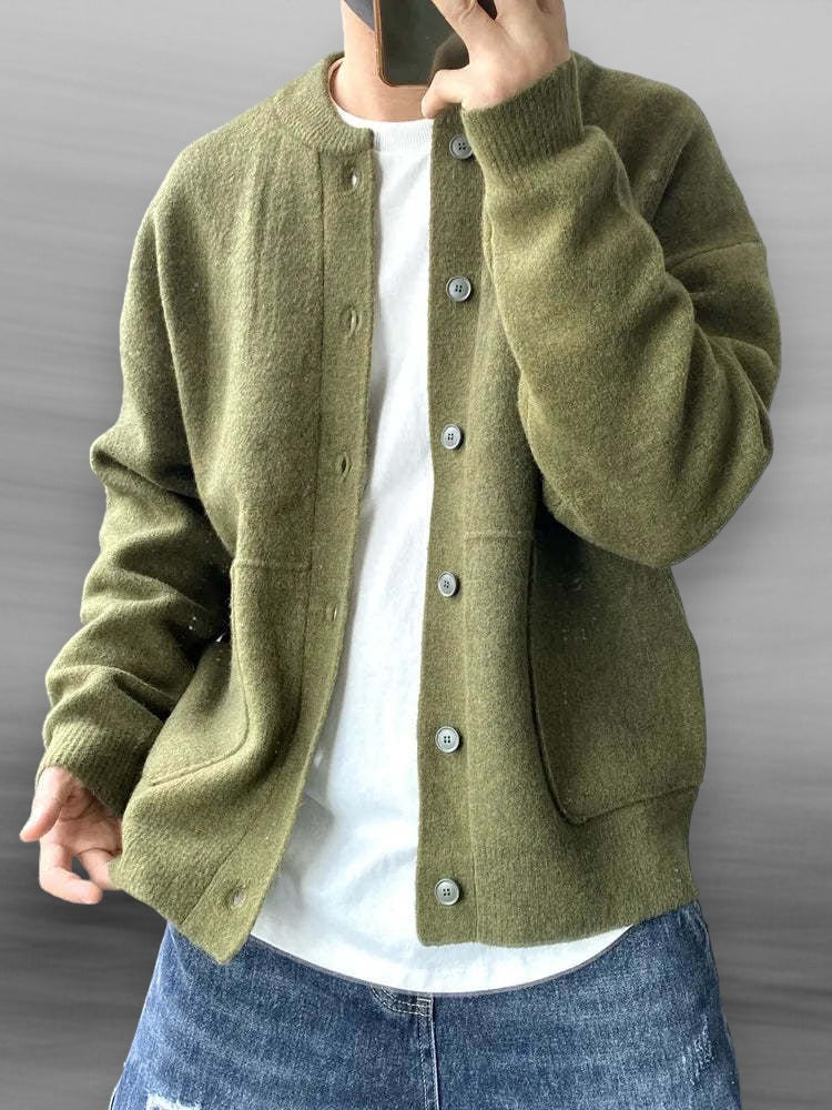 Strickjacke mit Knöpfen | Lässig | Taschen | Strickjacke | Herren-Strickjacke