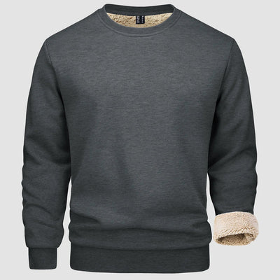 Sweatshirt – Warm – Rundhalsausschnitt – Winterpullover – Fleecegefütterte Sweatshirts für Männer