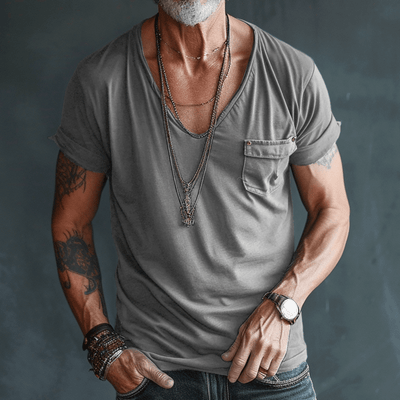 T-Shirt – Leicht – Normale Passform – T-Shirt mit V-Ausschnitt – Herrenhemden