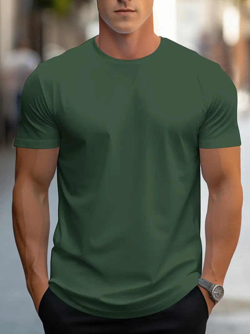 T-Shirt – schlicht – Rundhalsausschnitt – Basic-T-Shirt – Herrenbekleidung
