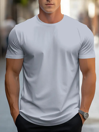 T-Shirt – schlicht – Rundhalsausschnitt – Basic-T-Shirt – Herrenbekleidung