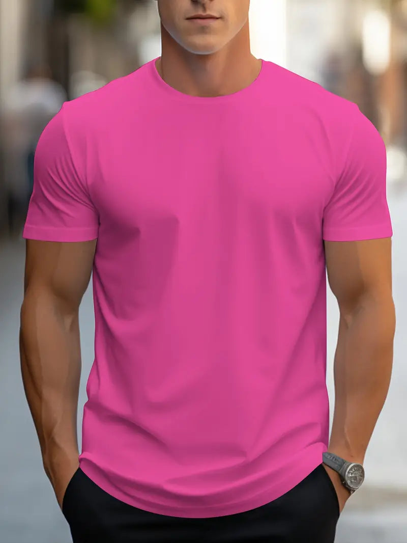 T-Shirt – schlicht – Rundhalsausschnitt – Basic-T-Shirt – Herrenbekleidung