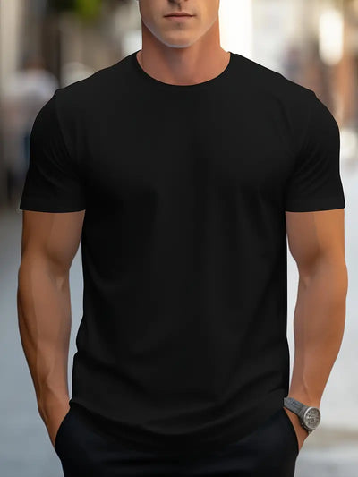 T-Shirt – schlicht – Rundhalsausschnitt – Basic-T-Shirt – Herrenbekleidung