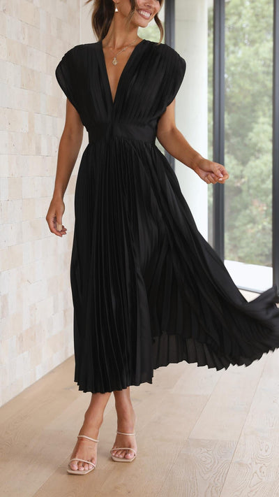 MIRAVO | Elegantes Plissiertes Maxikleid