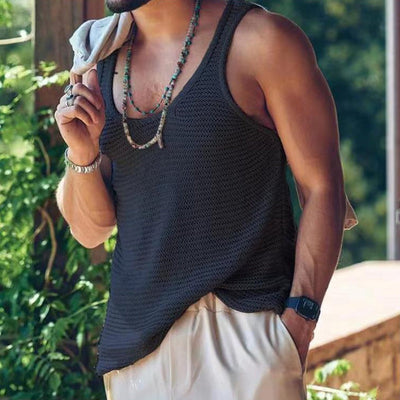 Tanktop – lässiges, locker sitzendes, ärmelloses Herren-Strick-Tanktop