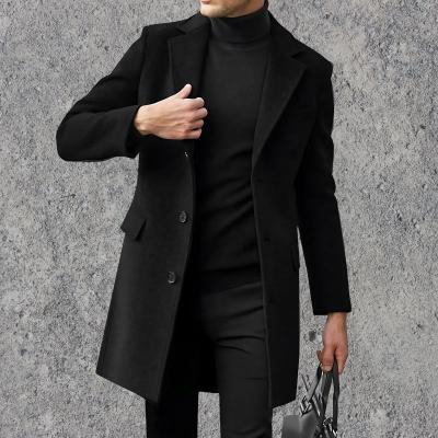 Trenchcoat – Halblanger, Einreihiger Herren-Trenchcoat aus Wolle