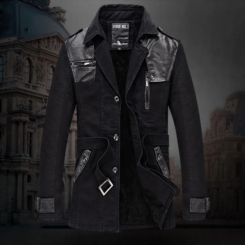 Trenchcoat – Herren-Wintertrenchcoat mit Fleecefutter und einreihiger Knopfleiste