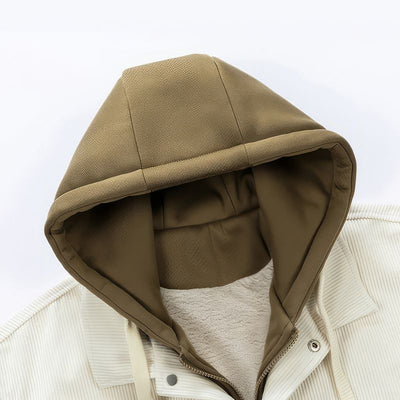 Cordjacke mit Kapuze für Männer - Gefüttert