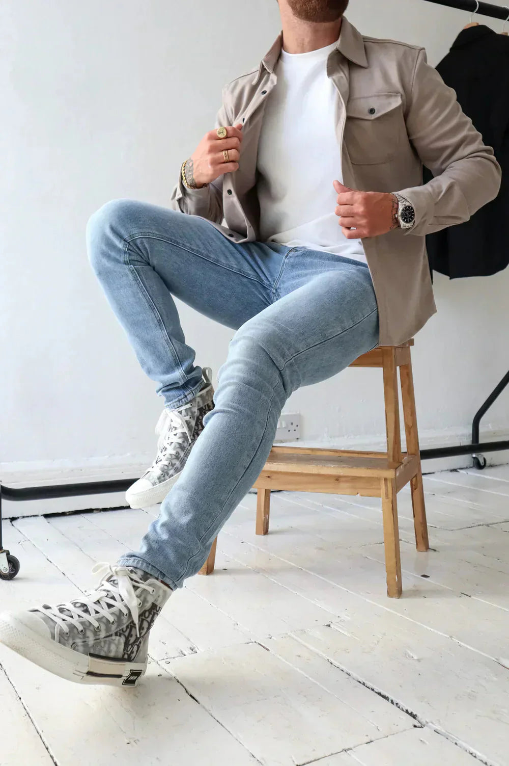 Überhemd - Button-Up - Langarm - Hemdjacke - Herrenjacke