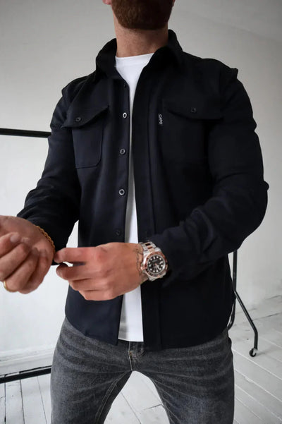 Überhemd - Button-Up - Langarm - Hemdjacke - Herrenjacke