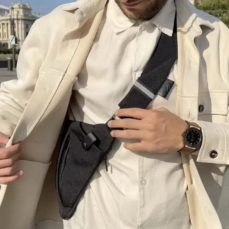 Umhängetasche – verstellbar – diebstahlsicher – Brustbeutel – Herrentaschen