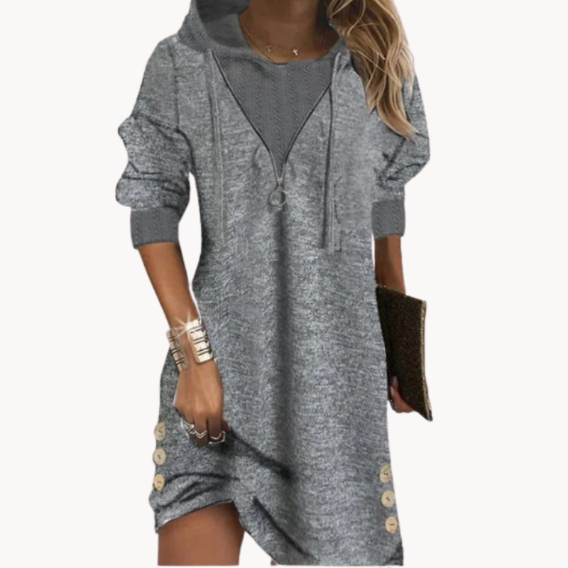 Gwen | Elegantes Strick-Komfort Damen-Hemdkleid