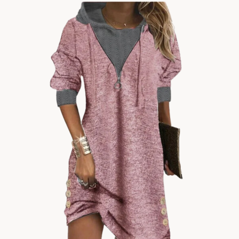 Gwen | Elegantes Strick-Komfort Damen-Hemdkleid