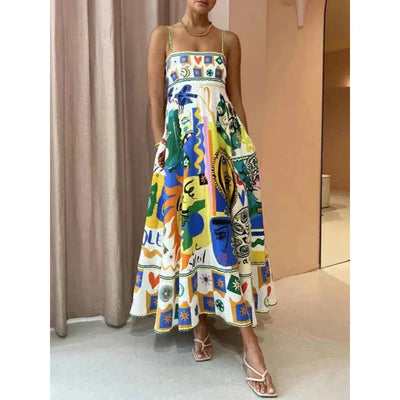 Bedrucktes Sommer Strandkleid Für Damen | Klassisch