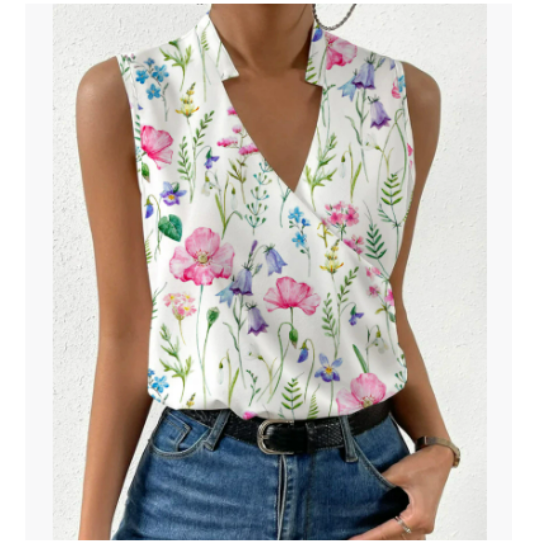 Damen Sommertop V-Ausschnitt – Leichtes Casual Shirt