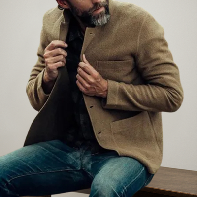 Strukturiertes Button-Front-Jacke für Herren