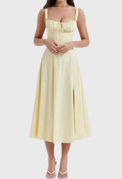 Karoline | Midi-Bustier-Korsett-Sonnenkleid