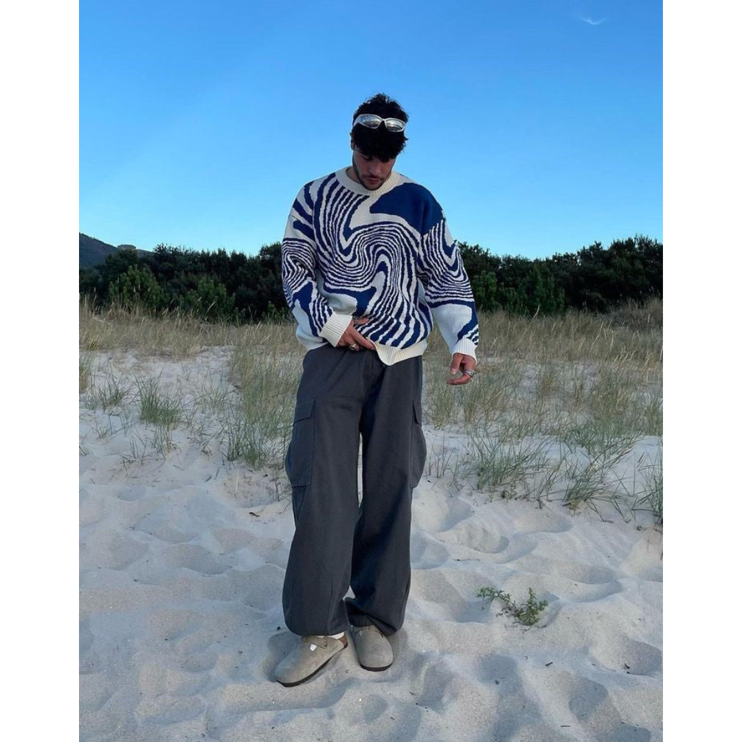 Wirbel-Pullover für Herren