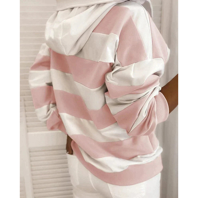 Gestreifte Kapuzenjacke für Damen