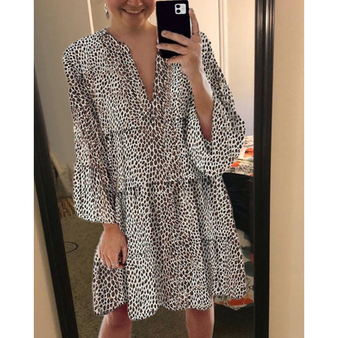 Leopardenmuster Kleid für Damen