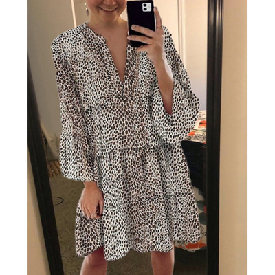 Leopardenmuster Kleid für Damen