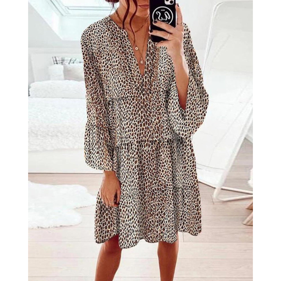 Leopardenmuster Kleid für Damen